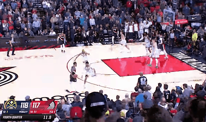 开拓者主场击败掘金，利拉德独得38分